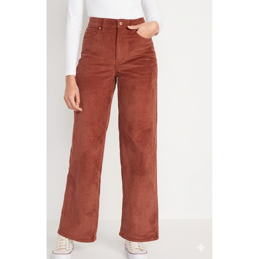 Old Navy Y2K Wed‎ Leg Corduroy Pants Grunge Alt Girl Retro Hi Rise 26x29 Size 16